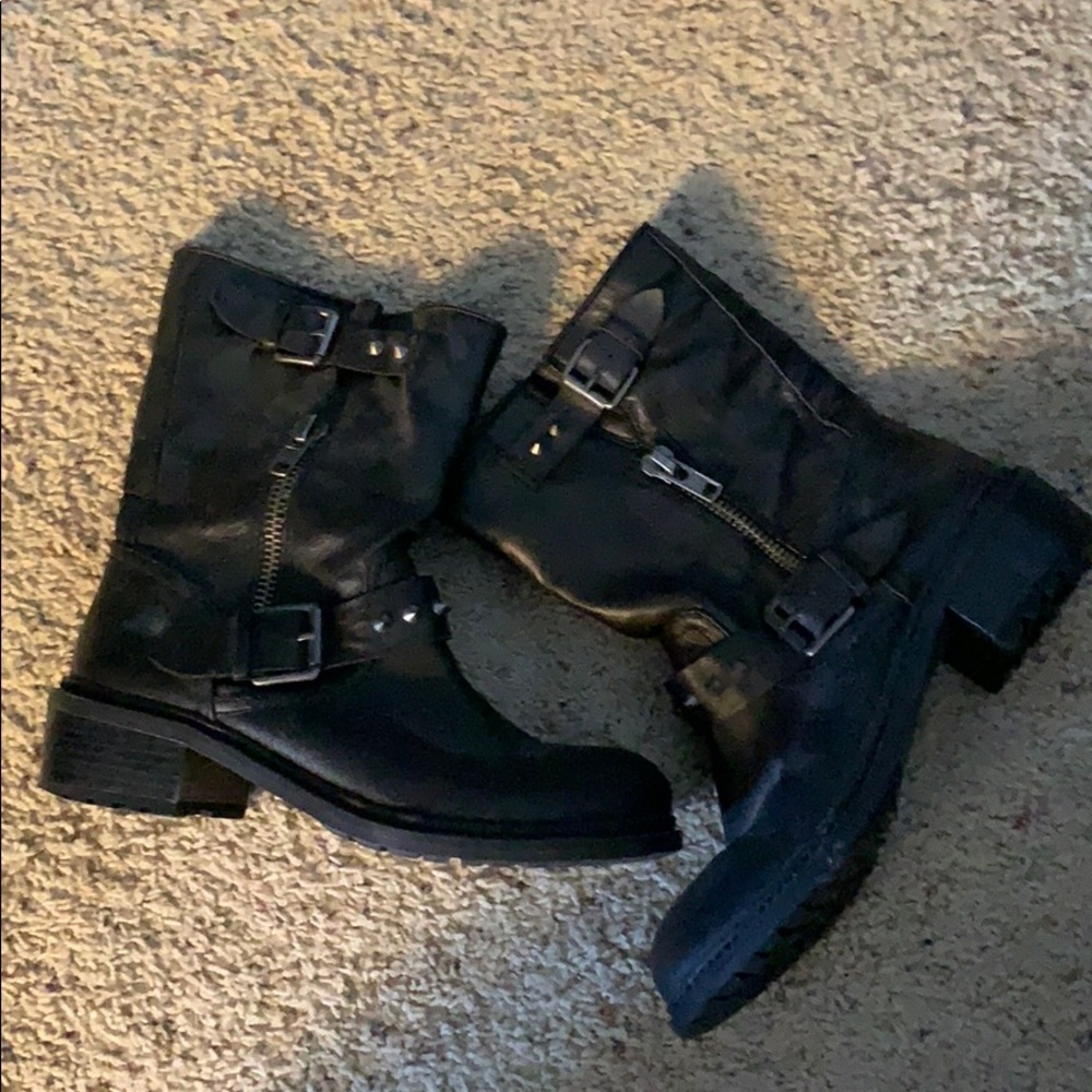Black combat boots